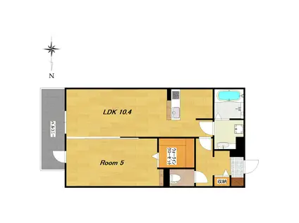 レジェンド鳥羽(1LDK/3階)の間取り写真