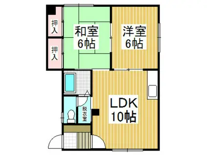ハイツアプローズ(2LDK/2階)の間取り写真