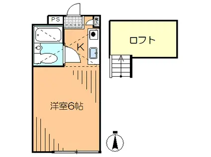 エスポワール橋本(ワンルーム/2階)の間取り写真