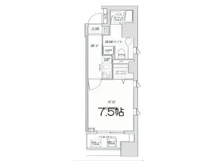 セレッソコート リバーサイドOSAKA(1K/6階)の間取り写真