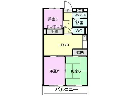ロイヤルタウン浅間(3LDK/3階)の間取り写真