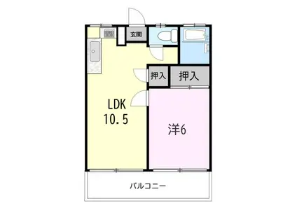 エスコネクト肥塚(1LDK/4階)の間取り写真