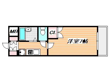 レジディア浦安(1K/2階)の間取り写真