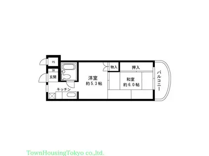 ワイケイビー経堂マンション(2K/2階)の間取り写真