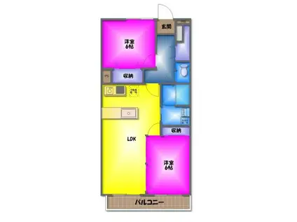 オーヴィラージュII(2LDK/4階)の間取り写真
