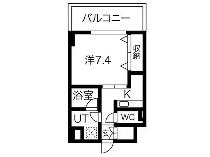 DOLCE VITA I(1K/6階)の間取り写真