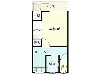 陽子屋テラスハウス(1K/1階)の間取り写真