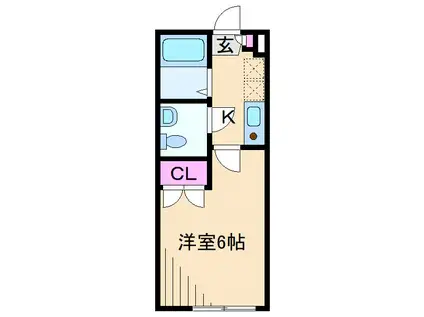 ラクシュミーKIKUNA(1K/1階)の間取り写真