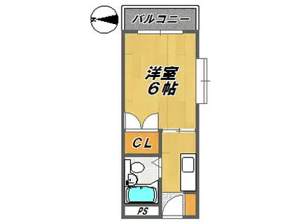 グレース翠香園(1K/2階)の間取り写真