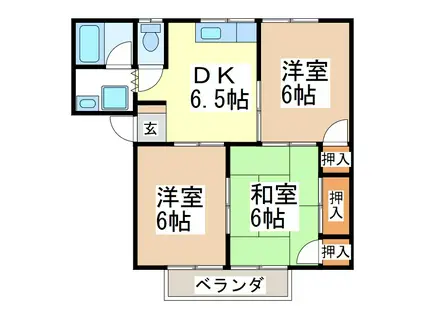 メゾンオカムラ(3DK/2階)の間取り写真