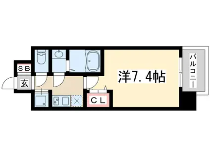 ダブルスタイル新大阪(1K/6階)の間取り写真