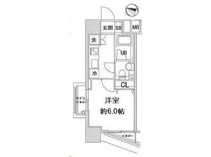 ファーストリアルタワー新宿(1K/17階)の間取り写真