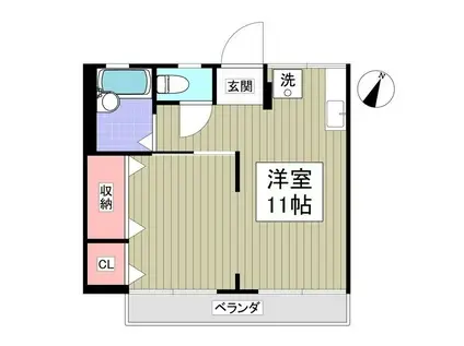 シティハイム相生(ワンルーム/2階)の間取り写真