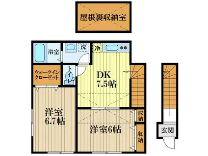 アイコート久米川(2DK/2階)の間取り写真