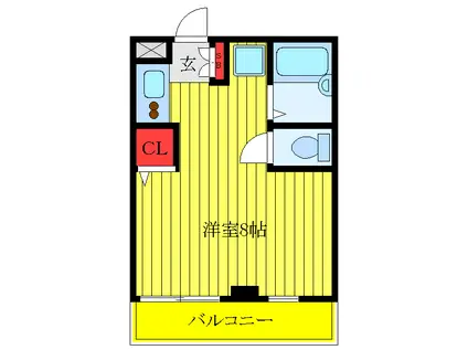 NAGAOKAビル(ワンルーム/4階)の間取り写真