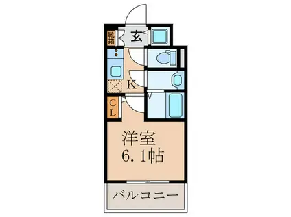 エスリード大阪梅田リュクス(1K/2階)の間取り写真