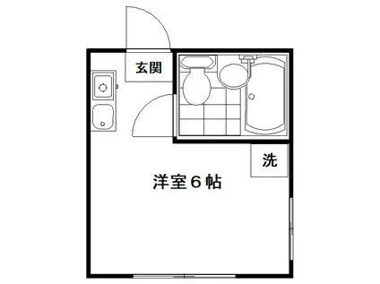 サニーコート(ワンルーム/2階)の間取り写真