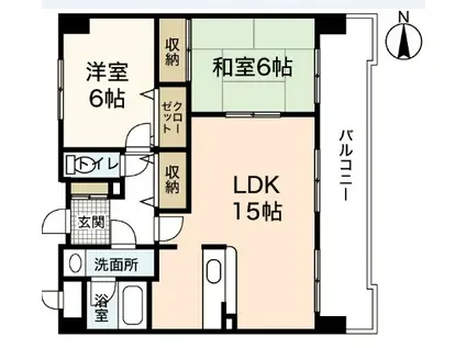 サンコーポ長楽寺マンション(2LDK/4階)の間取り写真