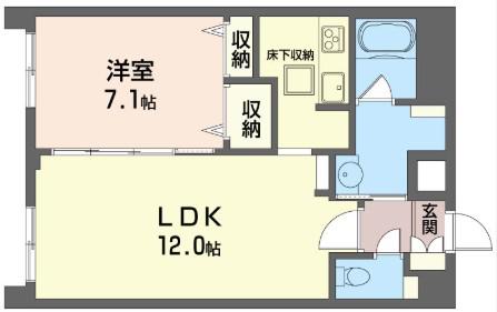 サンサールジャミン(1LDK/1階)の間取り写真