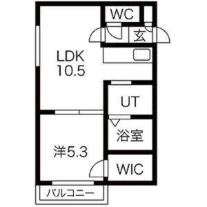 MTガーデン西町南(1LDK/4階)の間取り写真