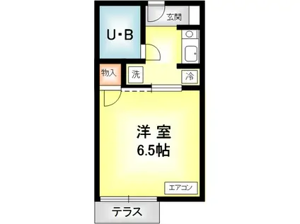 エクセルセジュール(1K/1階)の間取り写真