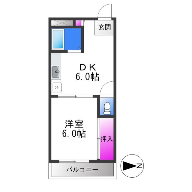 コーポエクシード(1DK/2階)の間取り写真
