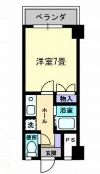 ロゼ三条(1K/2階)の間取り写真