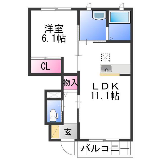 アート・ソレイユ A棟(1LDK/1階)の間取り写真
