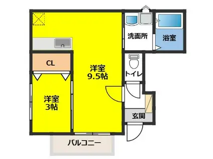 リエット(1LDK/1階)の間取り写真