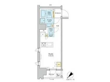 PROUD FLAT日本橋馬喰町(ワンルーム/13階)の間取り写真