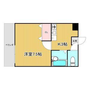 CBドリーム関山III(1K/2階)の間取り写真