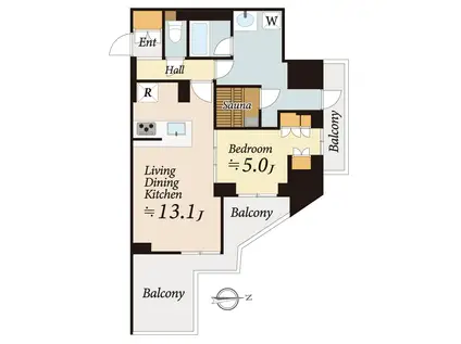 ラグゼナ八王子寺町(1LDK/10階)の間取り写真