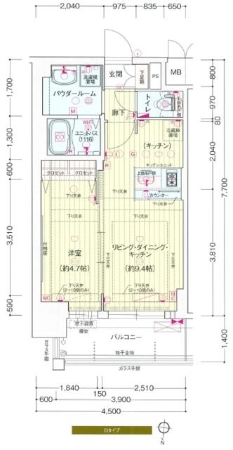 プレサンス新大阪ジェイズ(1LDK/12階)の間取り写真
