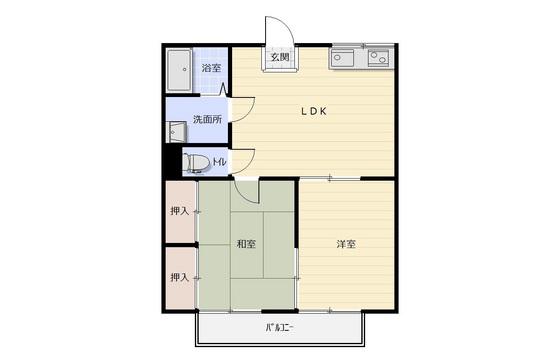 プチアリスA(2LDK/1階)の間取り写真