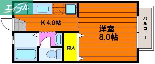 アブニールつしまA棟(1K/1階)の間取り写真