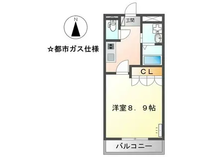 アーバン・ブロケード(1K/2階)の間取り写真