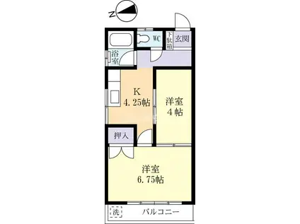 木内ハイツ(2K/2階)の間取り写真