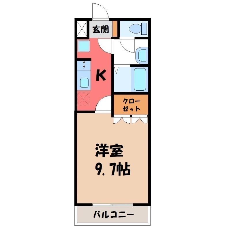 パルティールY(1K/1階)の間取り写真