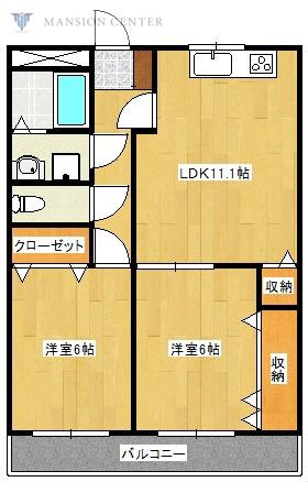ALF-E(2LDK/4階)の間取り写真