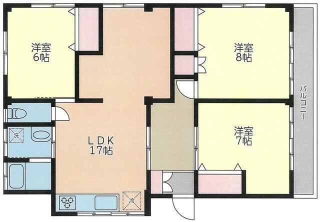 アスタック中山75(3LDK/3階)の間取り写真