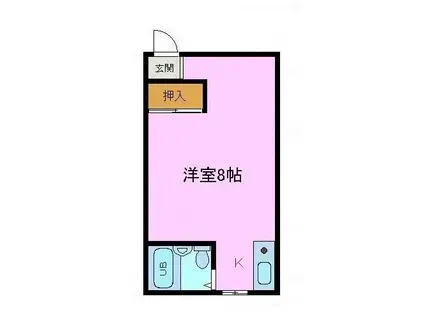 酒谷ハウス(ワンルーム/2階)の間取り写真