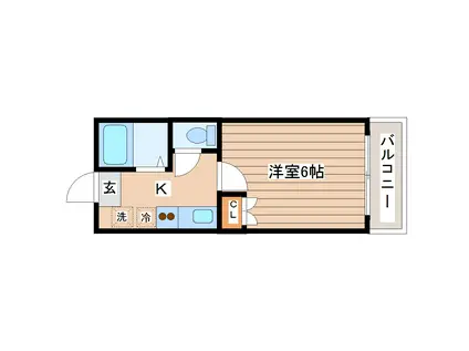 ゼルコバ上杉(1K/4階)の間取り写真