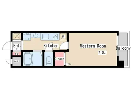 ベルコート須磨(1K/1階)の間取り写真