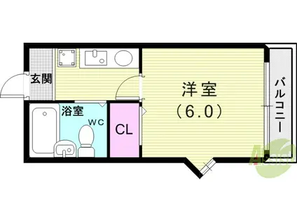 RENATUS箕面(1K/1階)の間取り写真