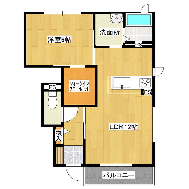 メゾンYSーI(1LDK/1階)の間取り写真
