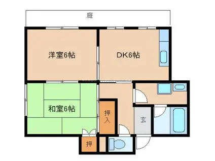 第2コーポZEN(2DK/1階)の間取り写真