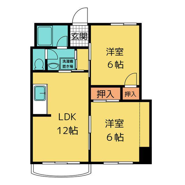 メゾンアルファー(2LDK/4階)の間取り写真