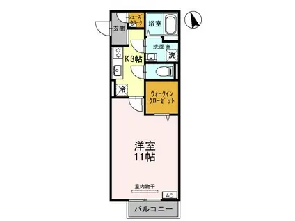 D-ROOM MALDA A棟(1K/2階)の間取り写真