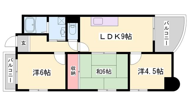 カサ・ディ・フォーレ(3LDK/4階)の間取り写真