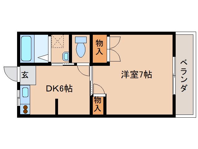 サントピア(1DK/3階)の間取り写真